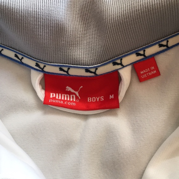 Boys white Puma zip athletic jacket, excellent condition Sz M - Picture 7 of 7